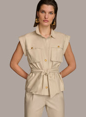 Donna Karan | BELTED JACKET WITH POCKETS