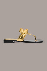 Donna Karan | VELVET METALLIC THONG FLAT SANDAL
