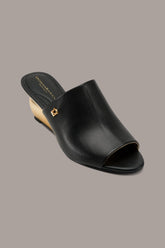 Donna Karan | DONNA LEATHER WEDGE MULE SANDAL