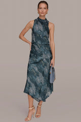 Donna Karan | SLEEVELESS METALLIC BURNOUT DRESS