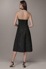 Donna Karan | SLEEVELESS SWEETHEART MIDI HALTER DRESS