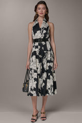 Donna Karan | SLEEVELESS MIDI HALTER SHIRT DRESS