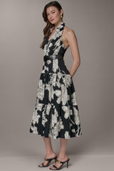 Donna Karan | SLEEVELESS MIDI HALTER SHIRT DRESS