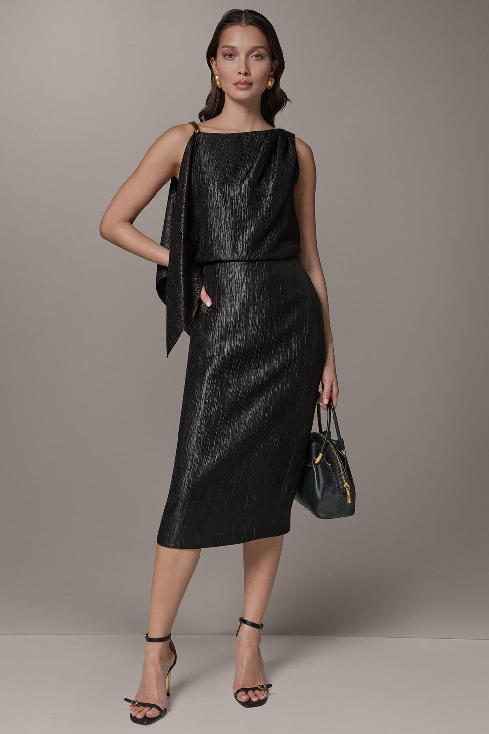 Donna Karan | SLEEVELESS ASYMMETRIC MIDI DRESS