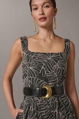 Donna Karan | SLEEVELESS PLEATED MIDI A-LINE DRESS