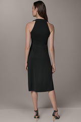 Donna Karan | SLEEVELESS MIDI HALTER DRESS