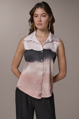Donna Karan | SLEEVELESS HIGH-LOW BLOUSE