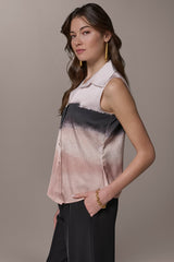 Donna Karan | SLEEVELESS HIGH-LOW BLOUSE