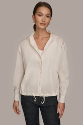 Donna Karan | HOODED BUTTON-DOWN SHIRT