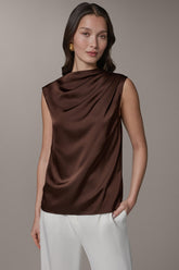 Donna Karan | PLEATED SHOULDER BLOUSE