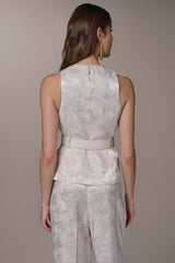 Donna Karan | CROPPED CROSSOVER SUIT VEST