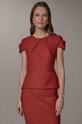 Donna Karan | SHORT SLEEVE PEPLUM TOP