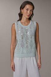 Donna Karan | SEQUIN OPEN-STITCH SHELL