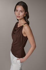 Donna Karan | SLEEVELESS COWL-NECK TOP
