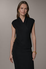 Donna Karan | V-NECK WRAP-EFFECT TOP