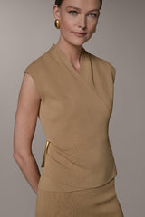 Donna Karan | V-NECK WRAP-EFFECT TOP