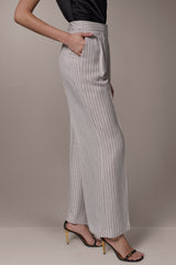 Donna Karan | MID-RISE PINSTRIPE PLEATED WIDE-LEG PANT