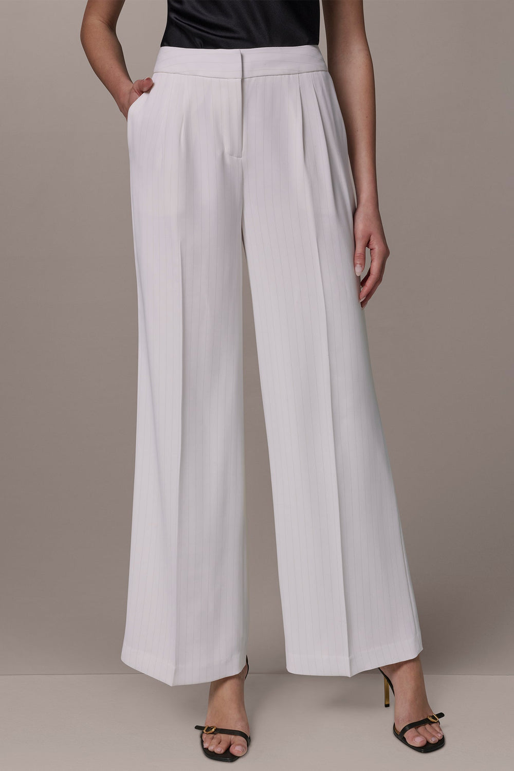 Donna Karan | MID-RISE PINSTRIPE WIDE-LEG SUIT PANT