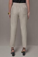 Donna Karan | LINEN-BLEND PLEATED STRAIGHT ANKLE PANT