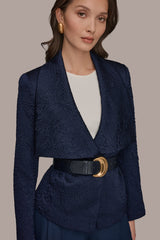 Donna Karan | CRINKLE JACQUARD CROPPED BLAZER