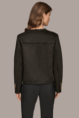 Donna Karan | FAUX-SHEARLING BOXY COAT