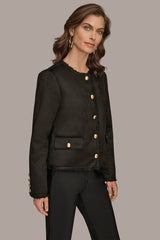 Donna Karan | FAUX-SHEARLING BOXY COAT