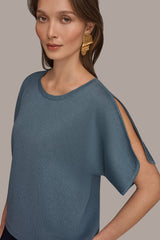 Donna Karan | SEQUIN SPLIT SLEEVE SWEATER