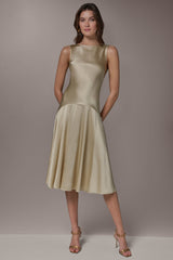Donna Karan | SILK-CHARMEUSE MIDI A-LINE DRESS