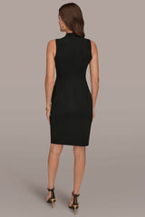Donna Karan | SLEEVELESS WRAP V-NECK SHEATH DRESS