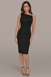 Donna Karan | ONE-SHOULDER ASYMMETRIC MIDI SHEATH DRESS