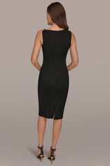 Donna Karan | ONE-SHOULDER ASYMMETRIC MIDI SHEATH DRESS