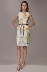 Donna Karan | TWEED FLORAL SLEEVELESS SHEATH DRESS