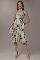 Donna Karan | COTTON-SATEEN WRAP MIDI A-LINE DRESS