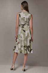 Donna Karan | COTTON-SATEEN WRAP MIDI A-LINE DRESS