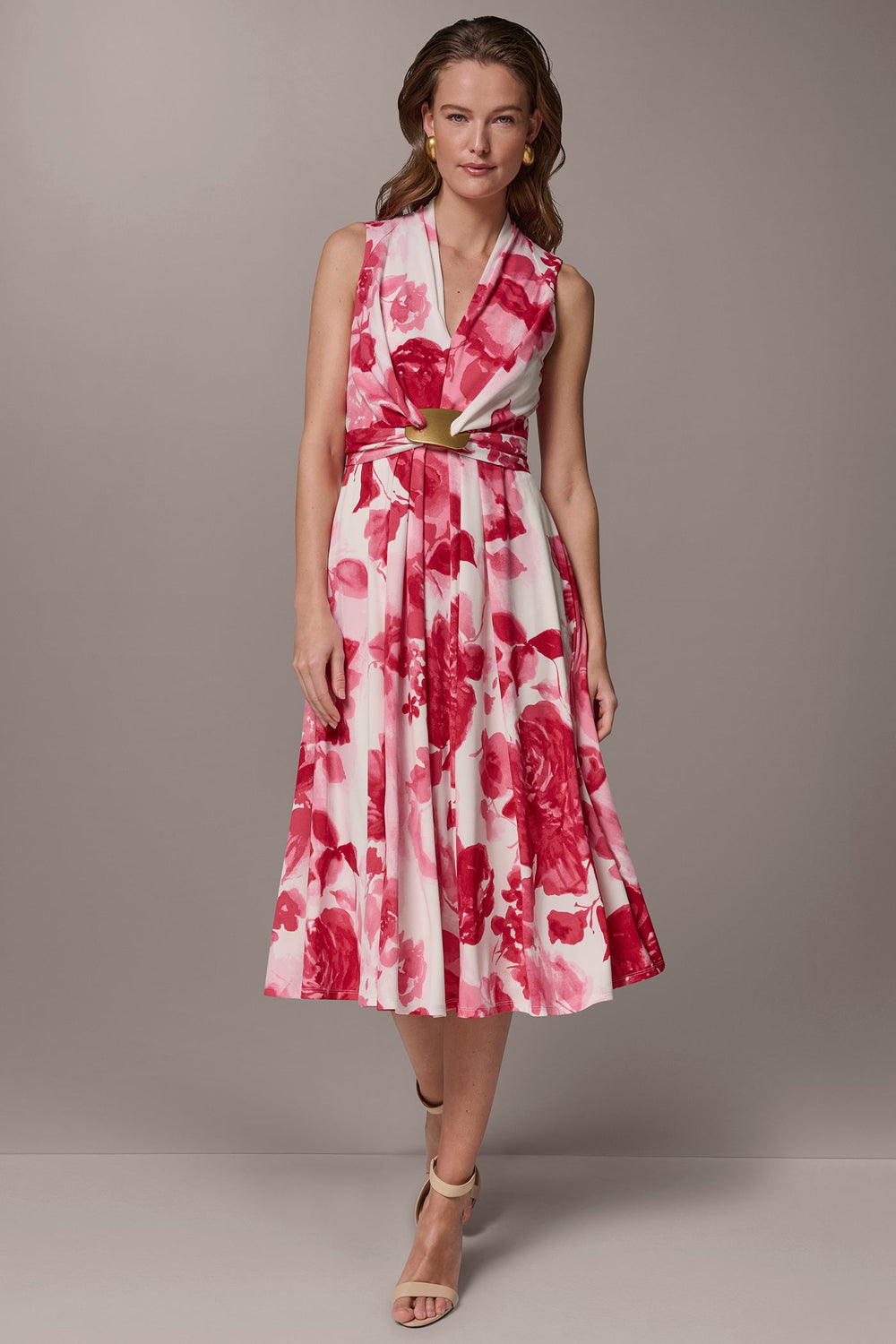 Donna Karan | FLORAL MIDI A-LINE DRESS