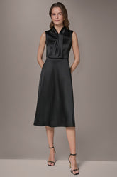 Donna Karan | SILK-CHARMEUSE MIDI A-LINE DRESS