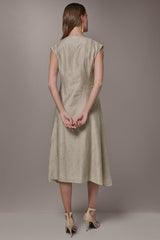 Donna Karan | EMBROIDERED TIE-FRONT MIDI DRESS