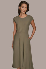 Donna Karan | THE MODERN TRAVEL MIDI FIT AND FLARE DRESS