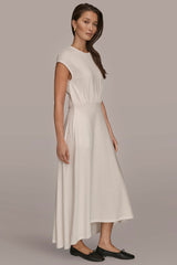 Donna Karan | CAP SLEEVE CREW NECK DRESS
