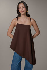 Donna Karan | SLEEVELESS ASYMMETRIC TIE BACK BLOUSE