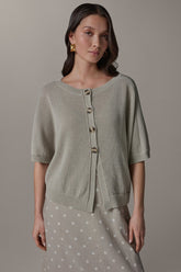 Donna Karan | SHORT SLEEVE EASY CARDIGAN