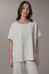 Donna Karan | SHORT SLEEVE BOATNECK PULLOVER