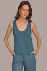 Donna Karan | SLEEVELESS POINTELLE STITCH TANK