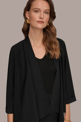 Donna Karan | THE MODERN TRAVEL 3/4 SLEEVE SHAWL CARDIGAN JACKET