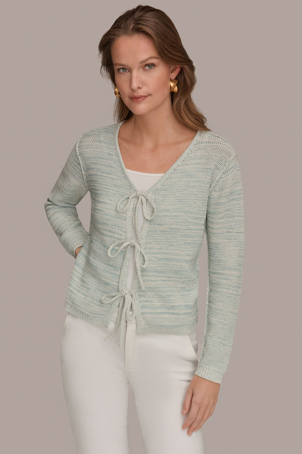 Donna Karan | TIE-FRONT CARDIGAN