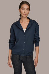 Donna Karan | HOODED BUTTON-DOWN SHIRT