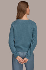 Donna Karan | POINTELLE TRIM CARDIGAN