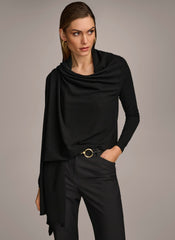 Donna Karan | LONG SLEEVE DRAPE CARDIGAN