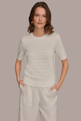 Donna Karan | SEQUIN STRIPE SWEATER