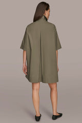 Donna Karan | ELBOW-SLEEVE MINI SHIRT DRESS